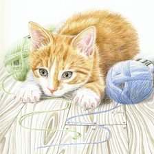 Схема вышивки «котёнок»