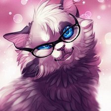 Схема вышивки «Кошка в очках»