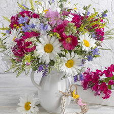 Схема вышивки «Букет с ромашками»