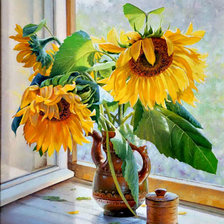 Схема вышивки «Подсолнухи»