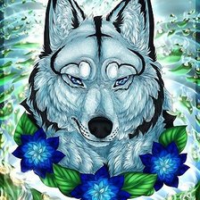 Схема вышивки «волк»