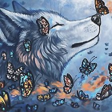 Схема вышивки «волк»