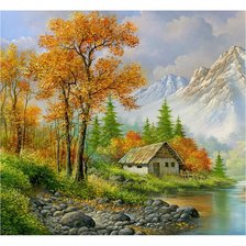 Схема вышивки «Горный пейзаж»