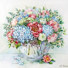 Схема вышивки «акварельный букет»