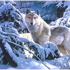 Схема вышивки «волки»