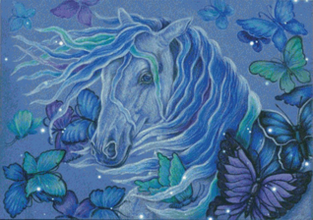 конь с бабочками - предпросмотр