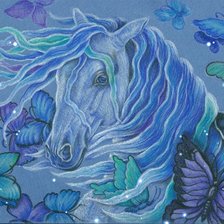 Схема вышивки «конь с бабочками»