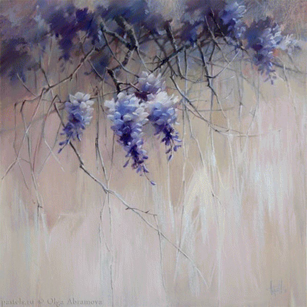 Вистерия, акварель - предпросмотр