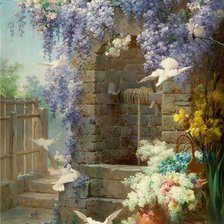 Схема вышивки «голуби»