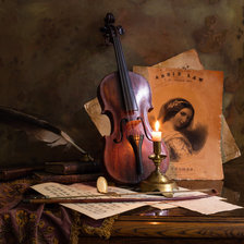 Схема вышивки «натюрморт со скрипкой»