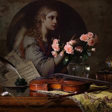 Схема вышивки «натюрморт со скрипкой»