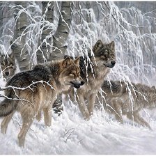 Схема вышивки «волки»