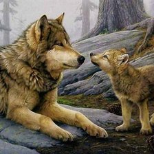 Схема вышивки «Волки»