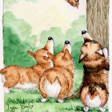 Схема вышивки «Corgis»