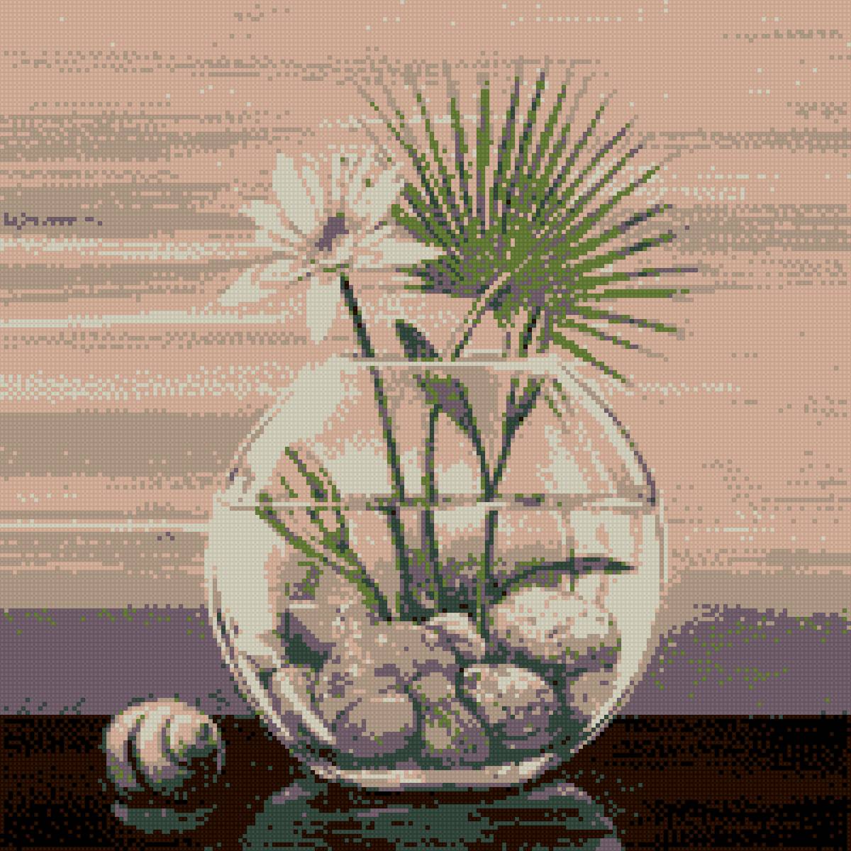 лилия, аквариум, - цветы, аквариум, лилия - предпросмотр