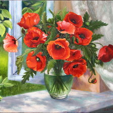 Схема вышивки «маки»