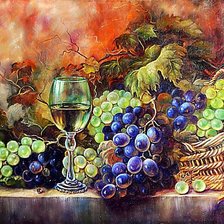 Схема вышивки «Натюрморт с виноградом.»