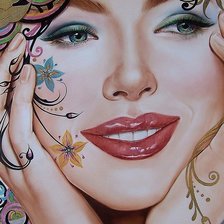 Схема вышивки «Девушка»