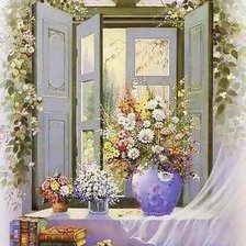 Схема вышивки «Окно в счастье»