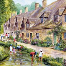 Схема вышивки «летом в деревне»