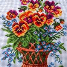 Схема вышивки «анютины глазки»