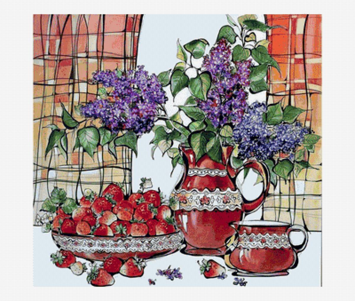 Для кухни - сирень, клубника - предпросмотр