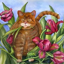 Схема вышивки «кот»