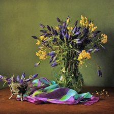 Схема вышивки «Фиолетово-желтый букет»