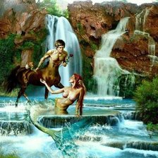 Схема вышивки «Кентавр и русалка»