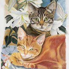 Схема вышивки «коты»