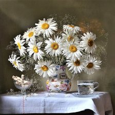 Схема вышивки «большие ромашки»