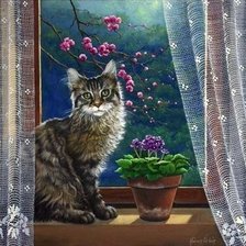 Схема вышивки «кошечка»