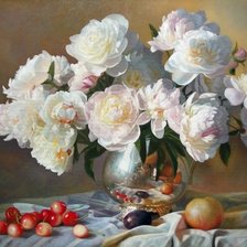 Схема вышивки «пионы»