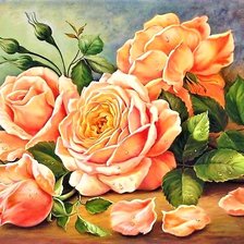 Схема вышивки «оранжевые розы»