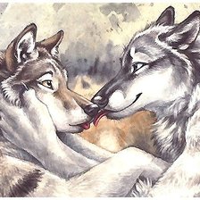 Схема вышивки «волки»