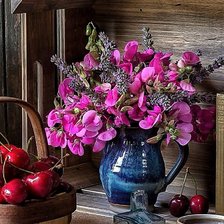 Схема вышивки «Натюрморт с душистым горошком»