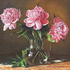 Схема вышивки «Пионы.»