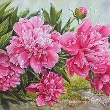 Схема вышивки «пионы»