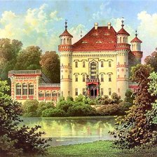 Схема вышивки «Замок у пруда»