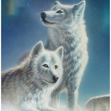 Схема вышивки «волки»