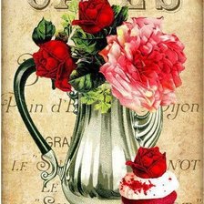 Схема вышивки «ruže,kanvica»