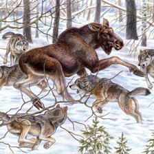 Схема вышивки «Охота»