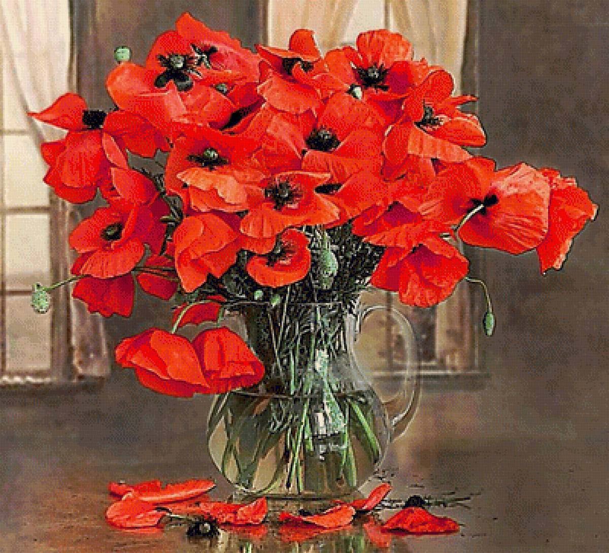 Натюрморт с маками. - букет, натюрморт., маки - предпросмотр