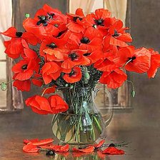 Схема вышивки «Натюрморт с маками.»