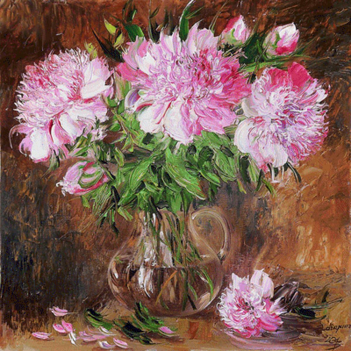 Пионы. - букет, пионы, живопись., натюрморт - предпросмотр