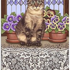 Схема вышивки «кот»