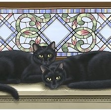 Схема вышивки «коты»