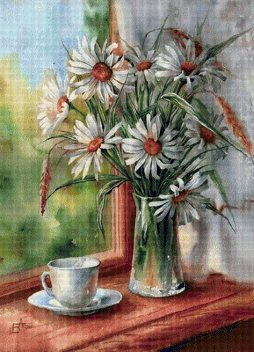 okno,margaretky - предпросмотр