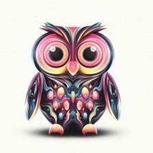 Схема вышивки «Сова радужная»