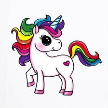 Схема вышивки «Радужный единорог»